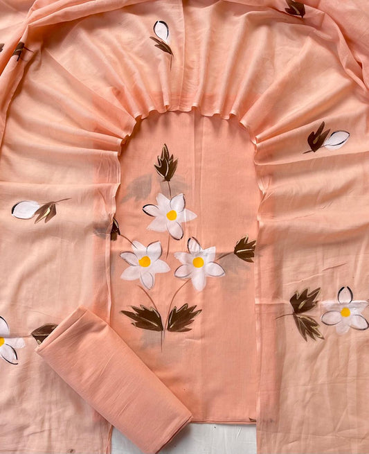 Ethnic Cotton Suit Fabric with Cotton Dupatta