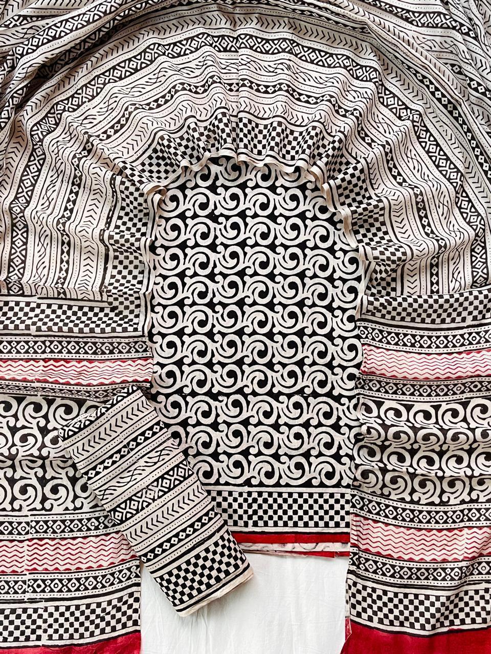 Ethnic Cotton Suit Fabric with Cotton Dupatta