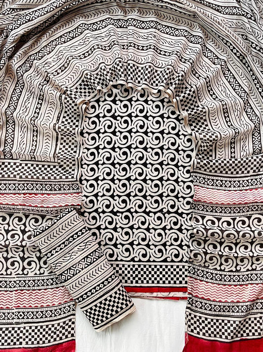 Ethnic Cotton Suit Fabric with Cotton Dupatta