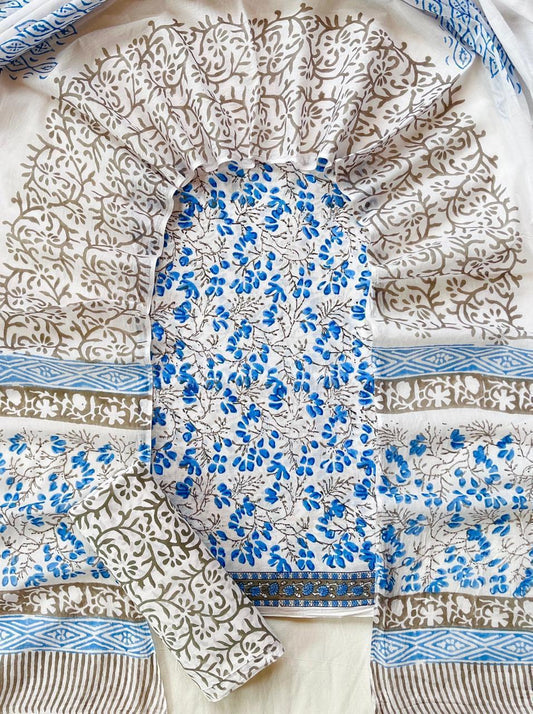 Ethnic Cotton Suit Fabric with Cotton Dupatta