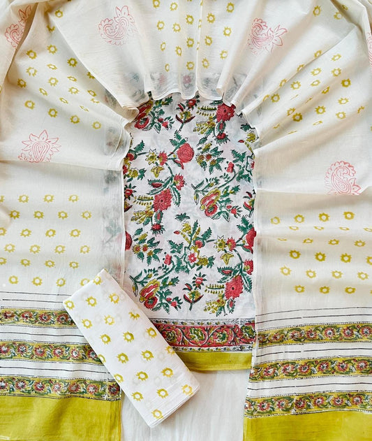 Ethnic Cotton Suit Fabric with Cotton Dupatta