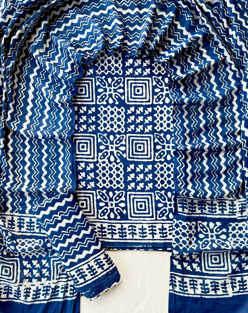 Ethnic Cotton Suit Fabric with Cotton Dupatta
