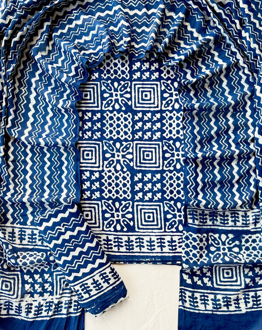 Ethnic Cotton Suit Fabric with Cotton Dupatta