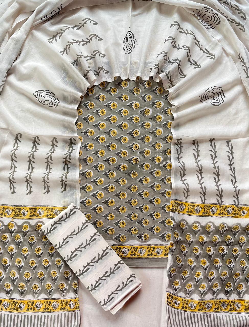 Ethnic Cotton Suit Fabric with Cotton Dupatta