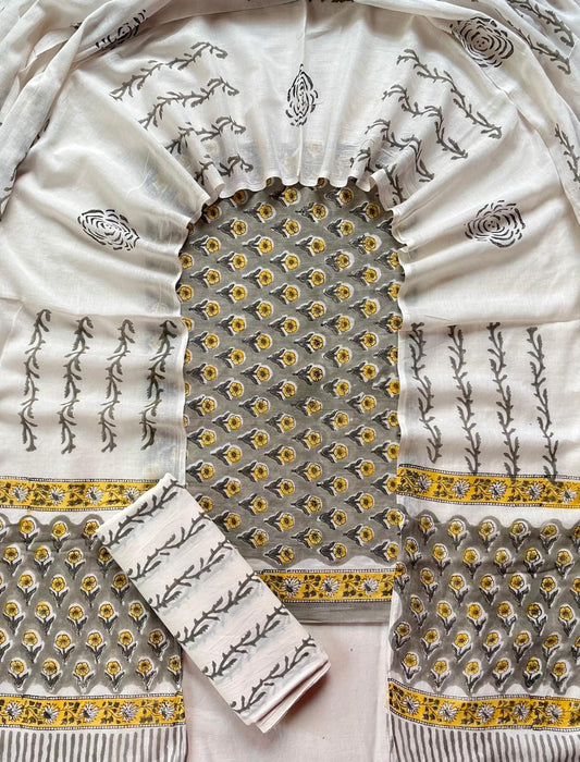 Ethnic Cotton Suit Fabric with Cotton Dupatta