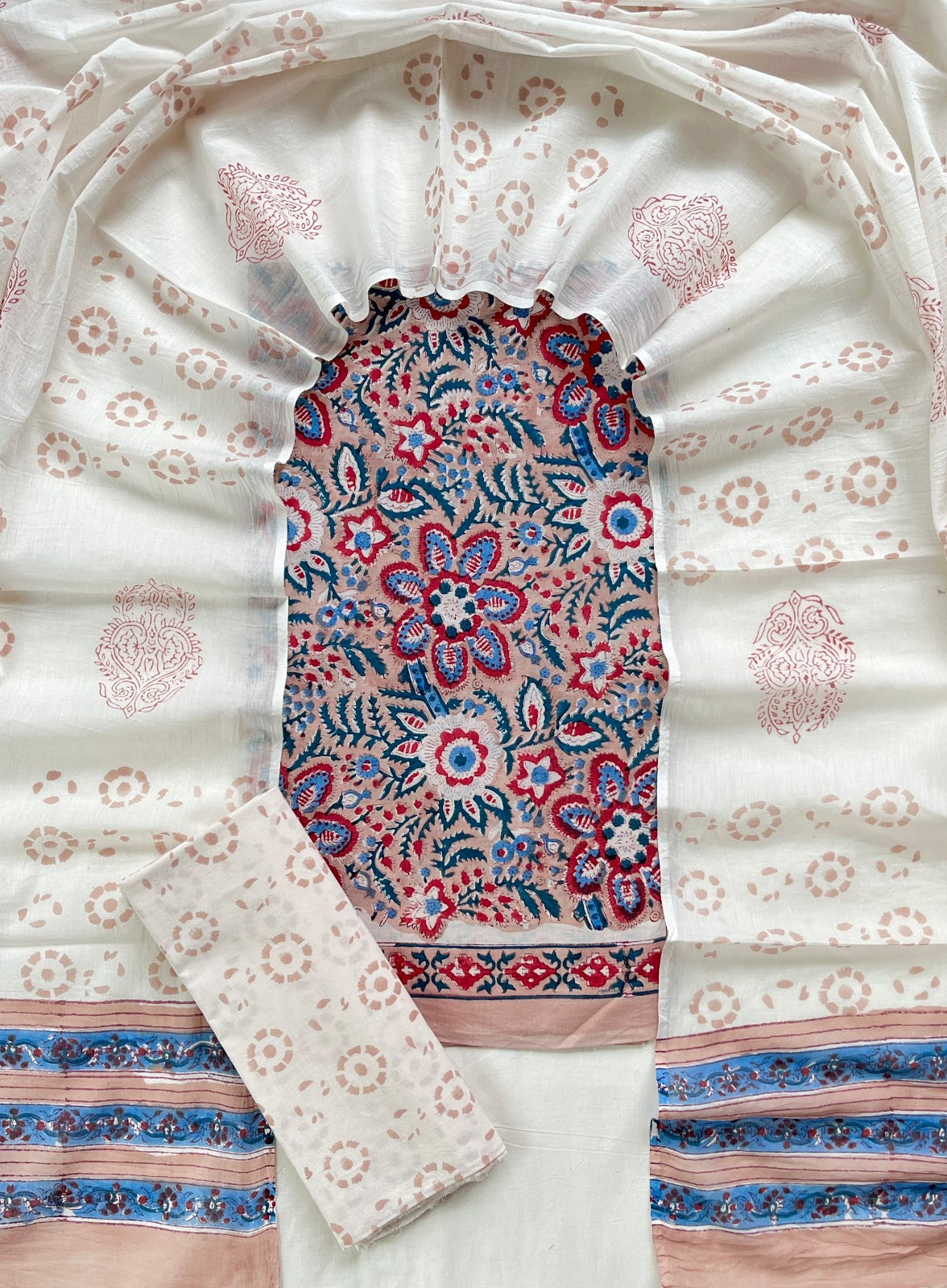Ethnic Cotton Suit Fabric with Cotton Dupatta