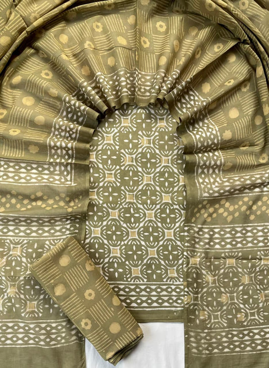Ethnic Cotton Suit Fabric with Cotton Dupatta
