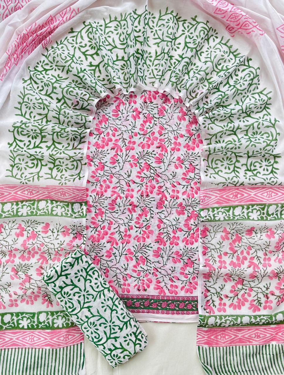 Ethnic Cotton Suit Fabric with Cotton Dupatta