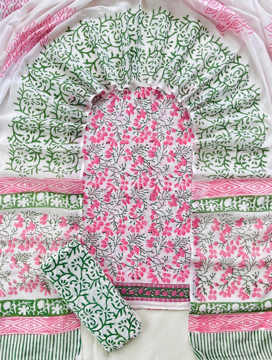 Ethnic Cotton Suit Fabric with Cotton Dupatta