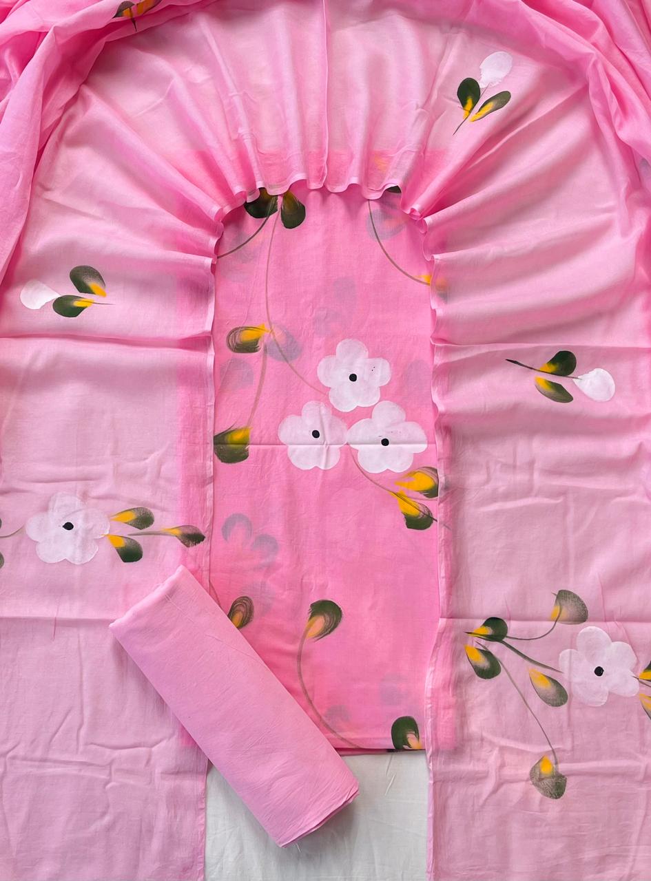 Ethnic Cotton Suit Fabric with Cotton Dupatta