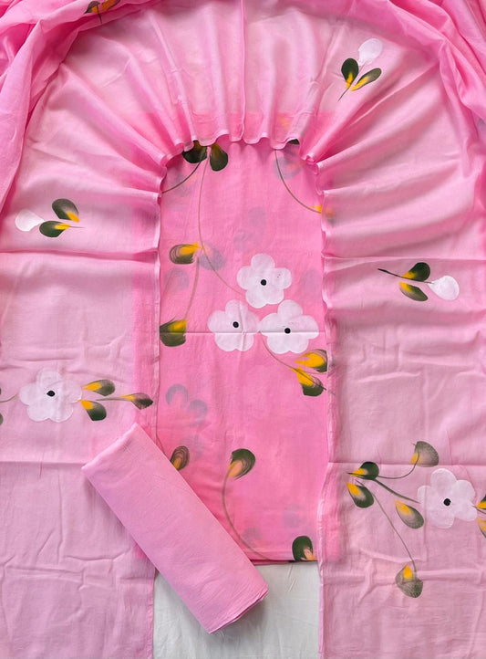 Ethnic Cotton Suit Fabric with Cotton Dupatta