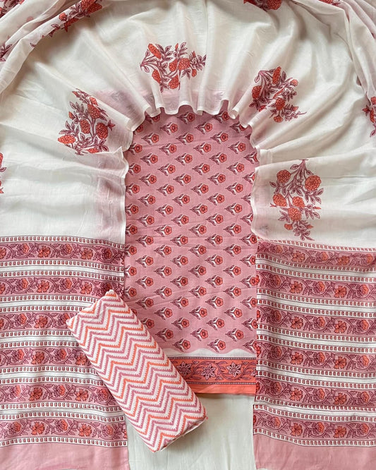 Ethnic Cotton Suit Fabric with Cotton Dupatta