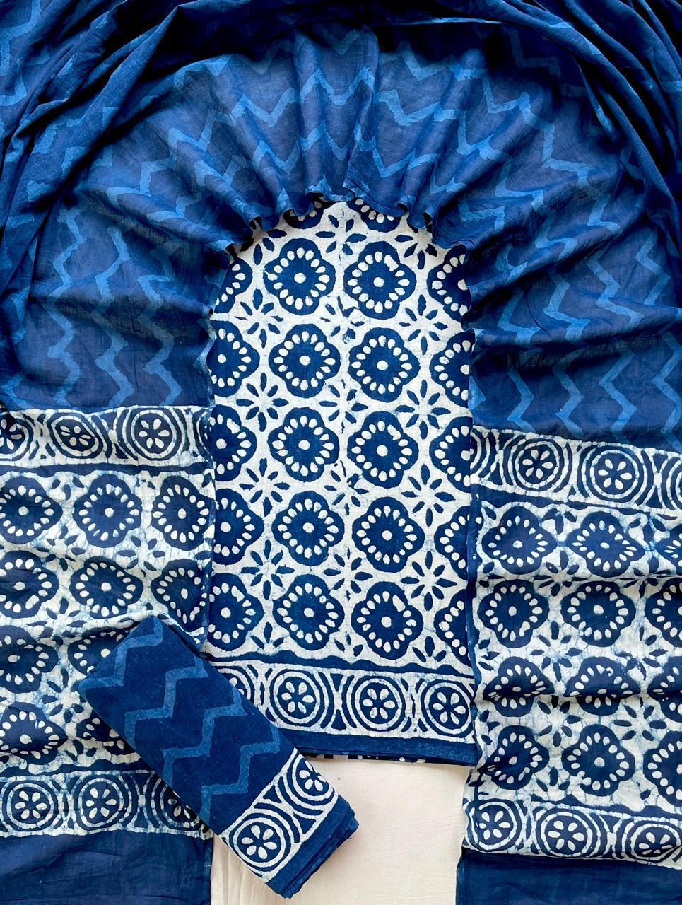 Ethnic Cotton Suit Fabric with Cotton Dupatta
