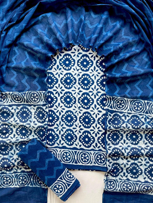 Ethnic Cotton Suit Fabric with Cotton Dupatta