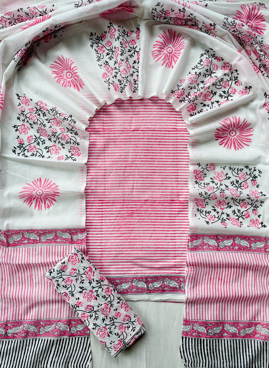 Ethnic Cotton Suit Fabric with Cotton Dupatta