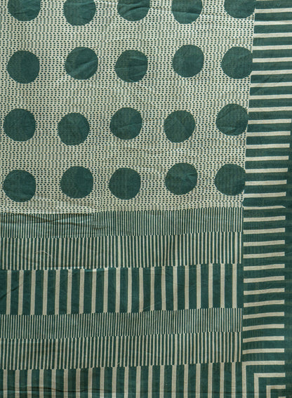 Pure Cotton Cambric Mix And Match With Dupatta Green Color Screen Print Fabric.