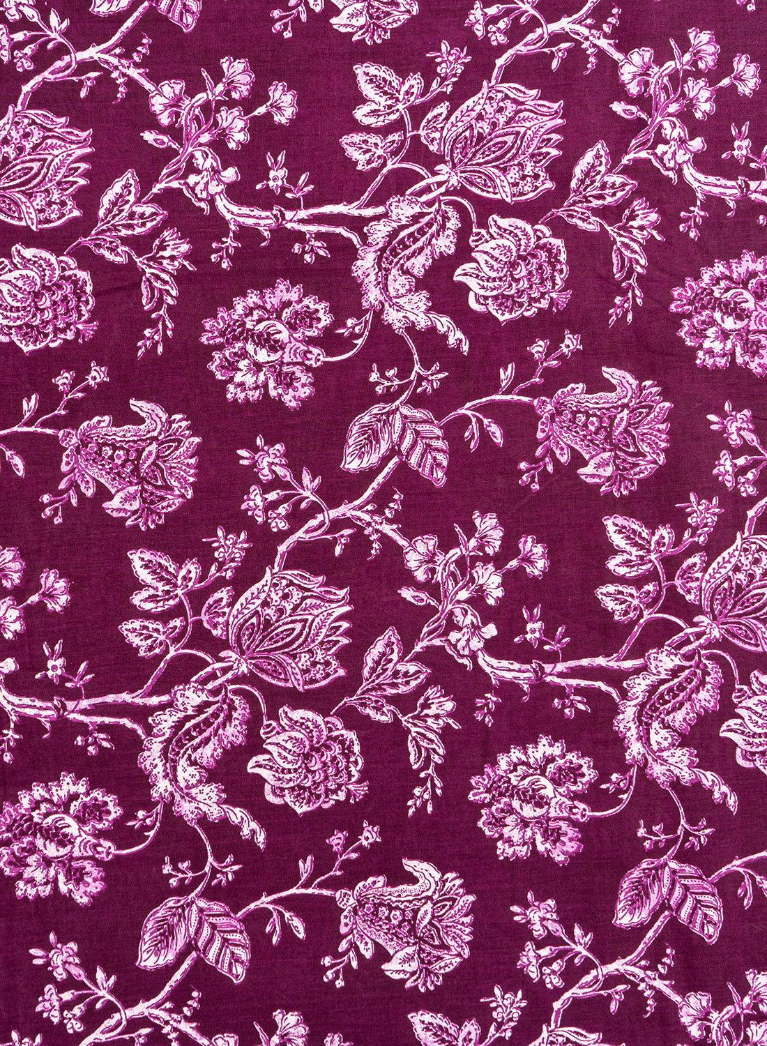 Pure Cotton Cambric Mix And Match Dark Purple Color Block Print Fabric.