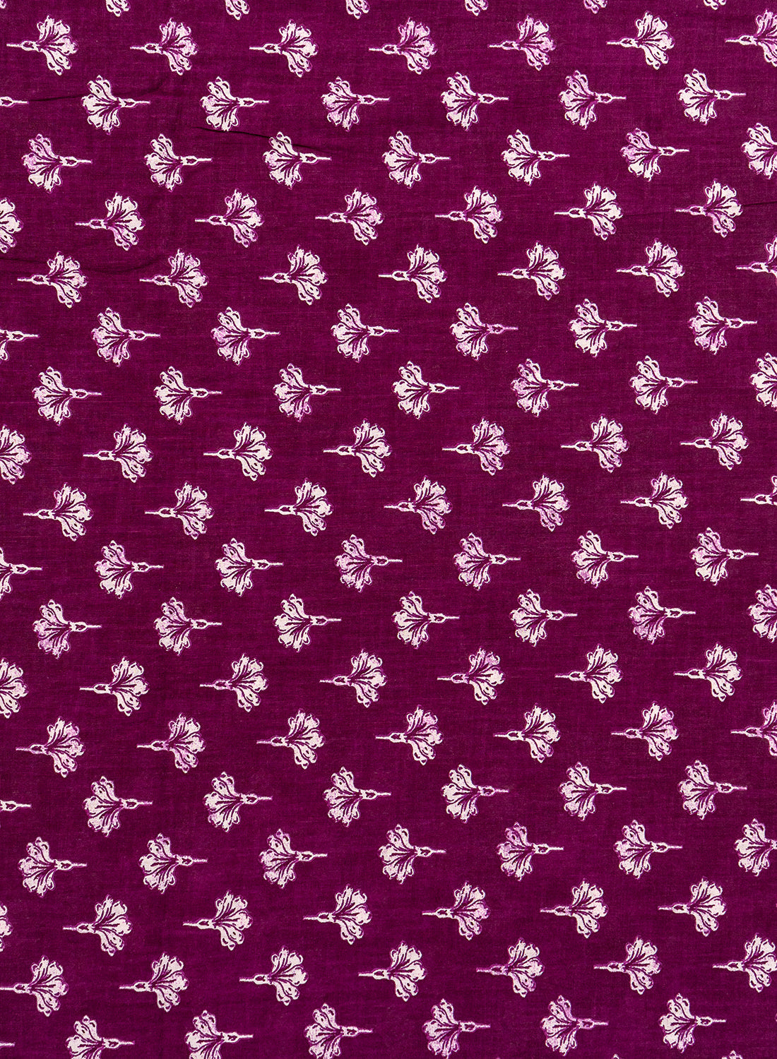 Pure Cotton Cambric Mix And Match Dark Purple Color Block Print Fabric.