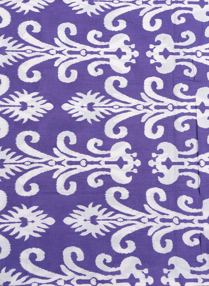 Pure Cotton Cambric Mix And Match Purple Color Block Print Fabric.