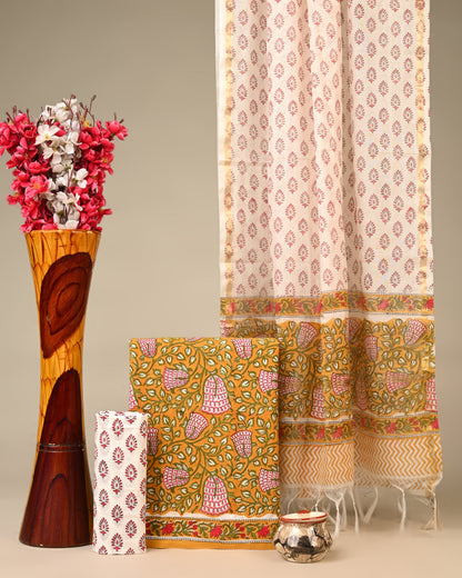 Cotton Suit with Chanderi Dupatta
