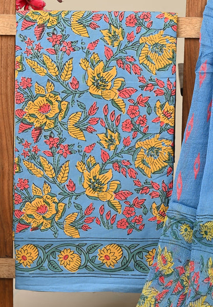 Cotton Suit with Chiffon Dupatta