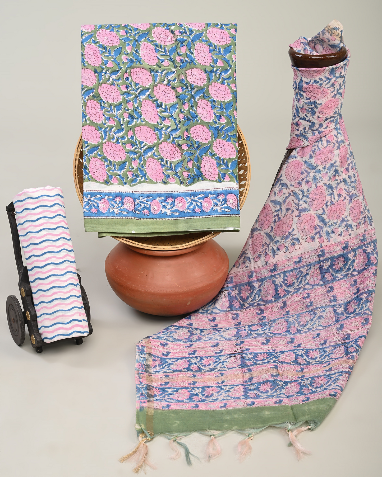 Cotton Suit with Chanderi Dupatta