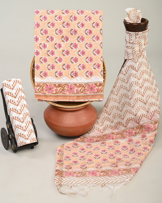 Cotton Suit with Chanderi Dupatta