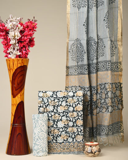 Cotton Suit with Chanderi Dupatta