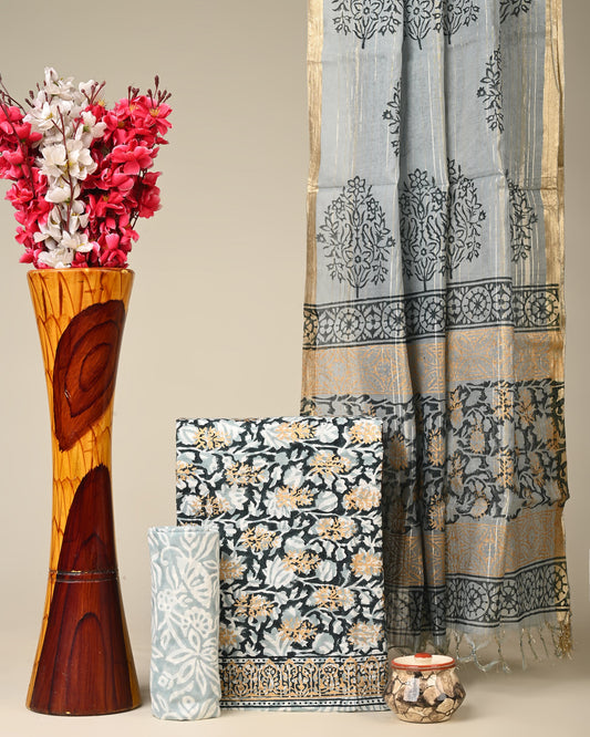 Cotton Suit with Chanderi Dupatta
