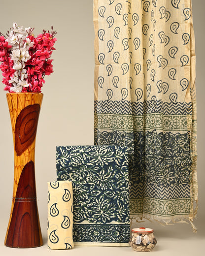 Cotton Suit with Chanderi Dupatta