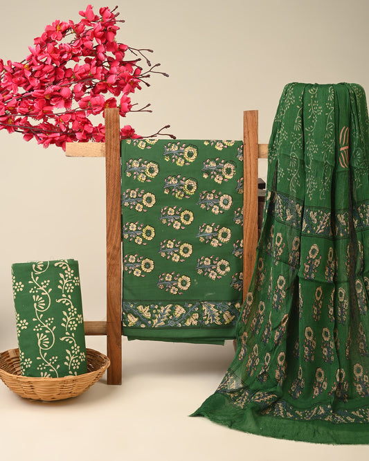 Cotton Suit with Chiffon Dupatta