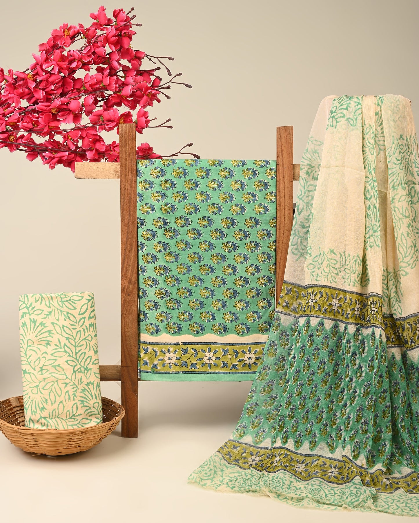 Cotton Suit with Chiffon Dupatta