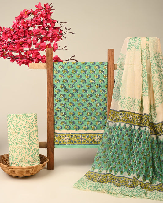 Cotton Suit with Chiffon Dupatta