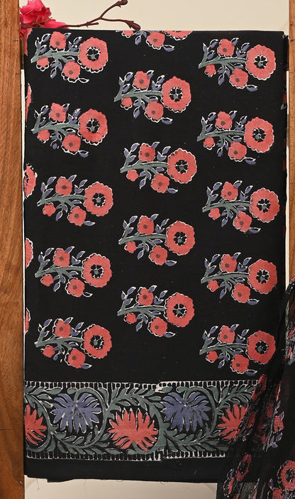 Cotton Suit with Chiffon Dupatta