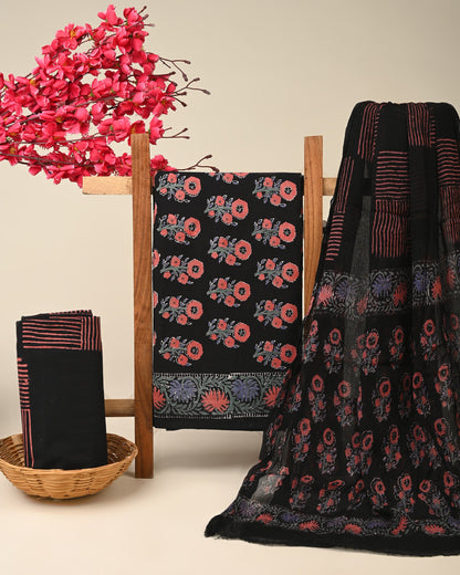 Cotton Suit with Chiffon Dupatta