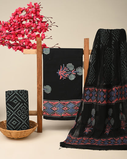 Cotton Suit with Chiffon Dupatta
