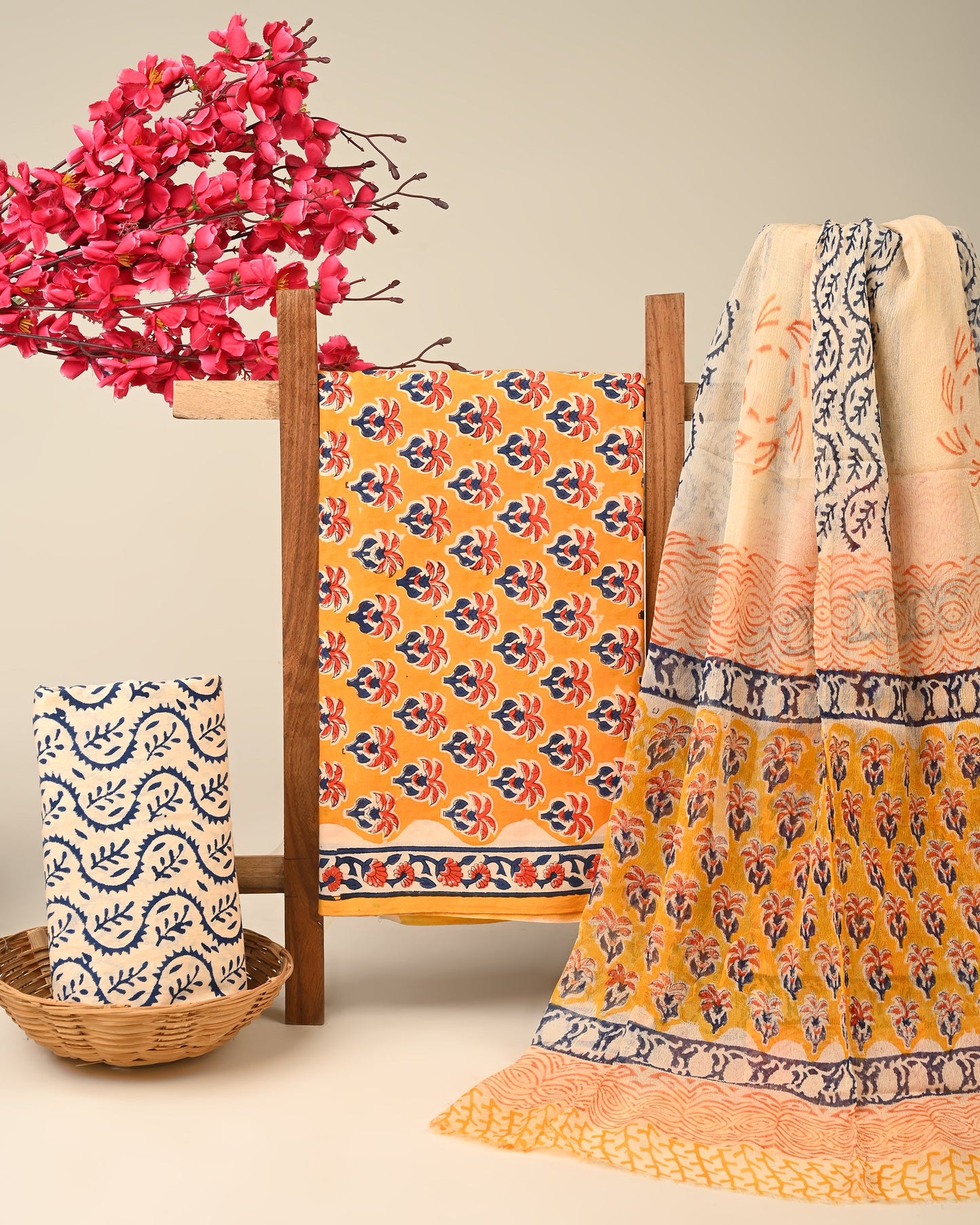 Cotton Suit with Chiffon Dupatta
