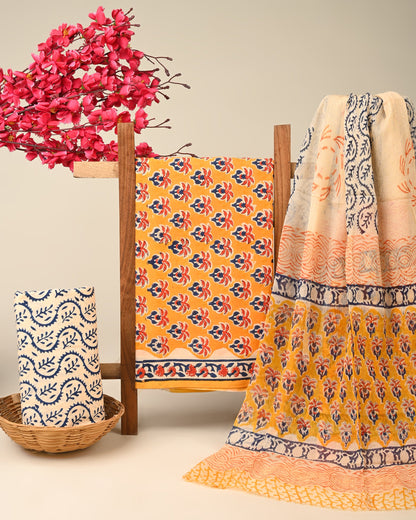 Cotton Suit with Chiffon Dupatta