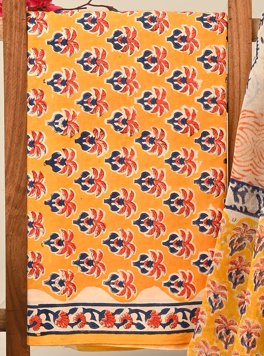 Cotton Suit with Chiffon Dupatta