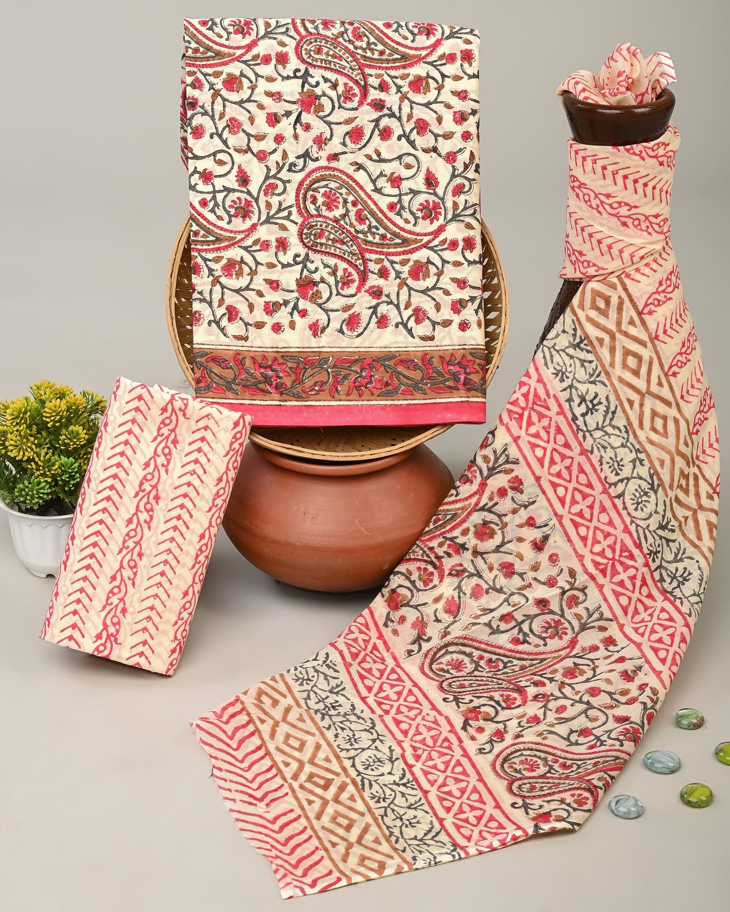 Cotton Suits with Cotton Dupatta