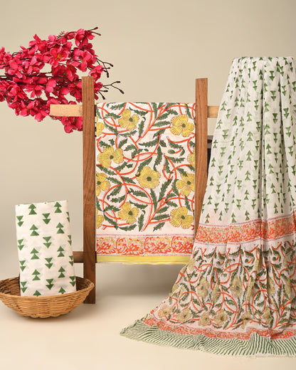 Cotton Suit with Chiffon Dupatta