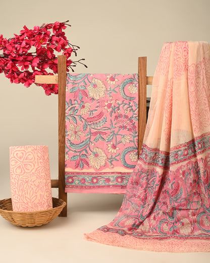 Cotton Suit with Chiffon Dupatta