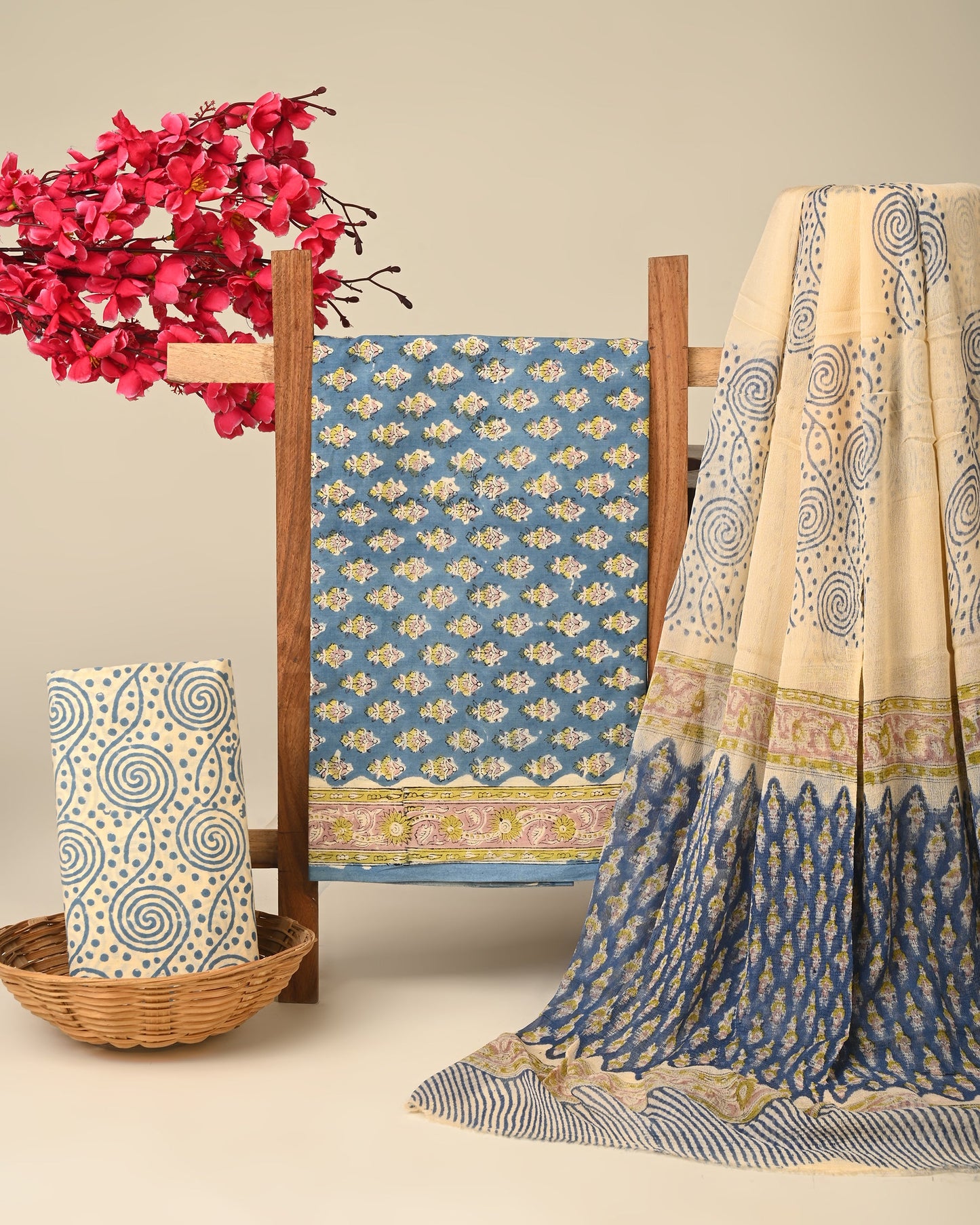 Cotton Suit with Chiffon Dupatta