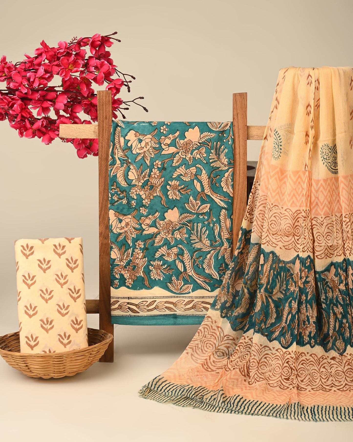 Cotton Suit with Chiffon Dupatta