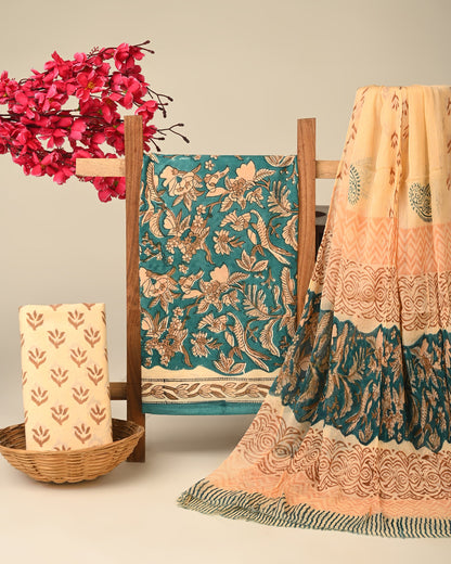 Cotton Suit with Chiffon Dupatta