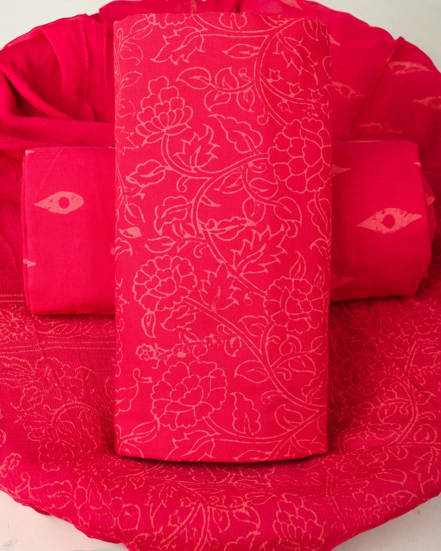 Cotton Suit with Chiffon Dupatta