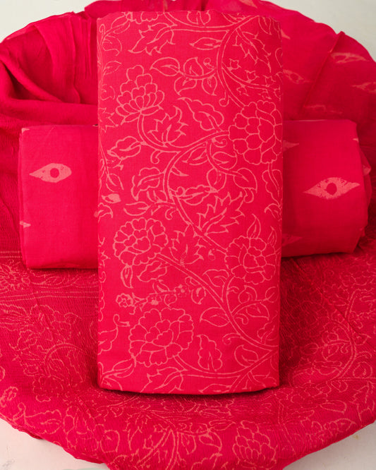 Cotton Suit with Chiffon Dupatta