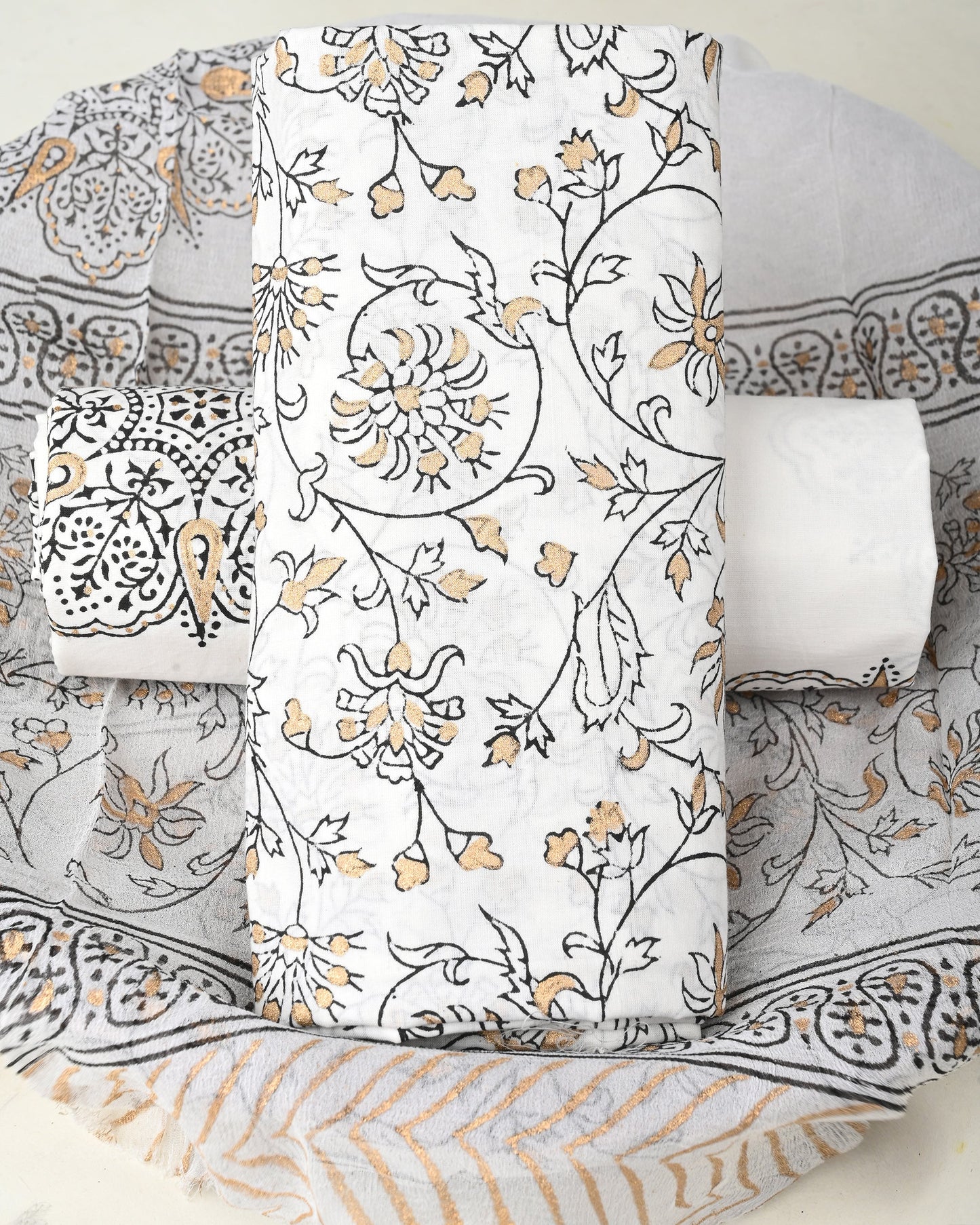 Cotton Suit with Chiffon Dupatta