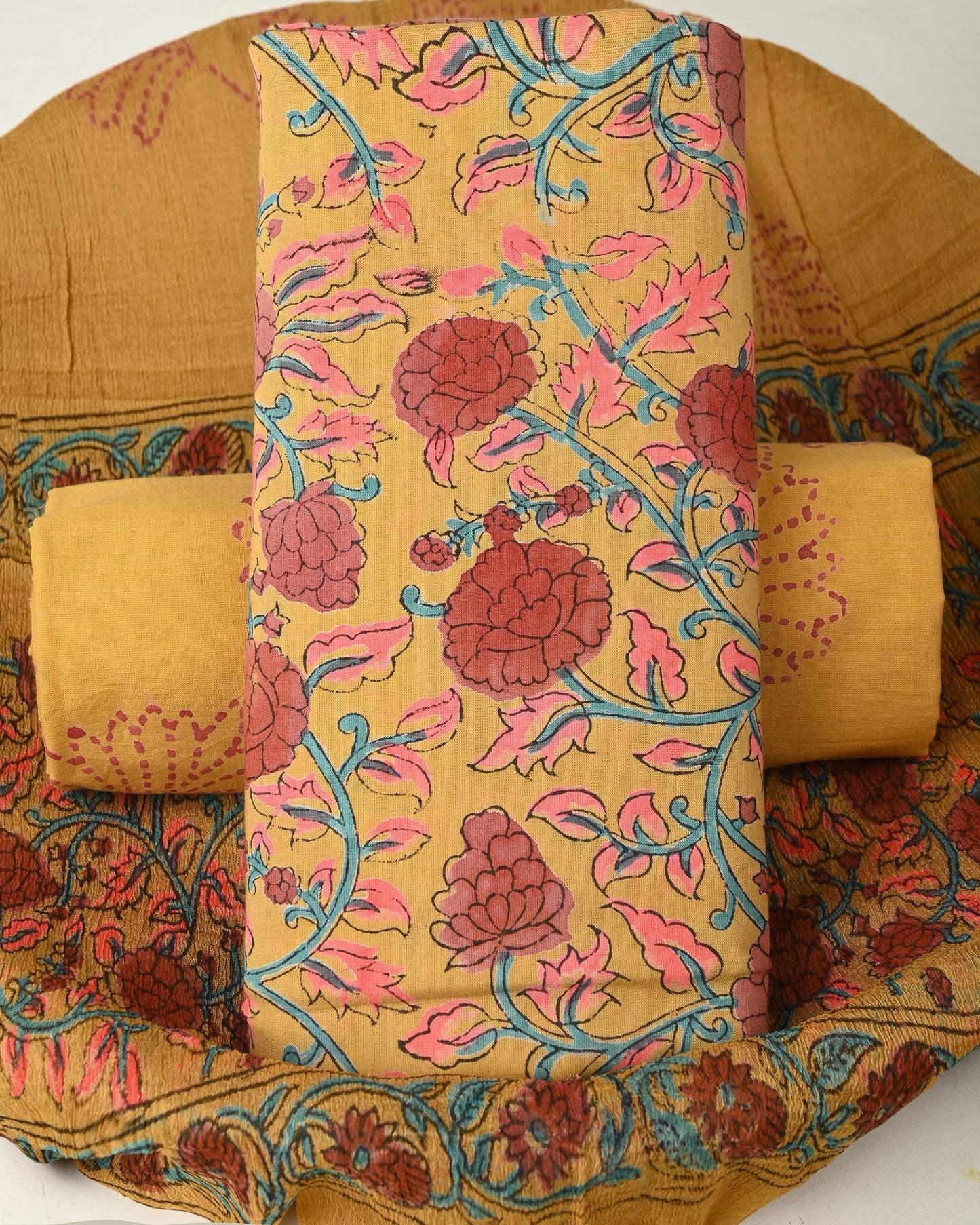 Cotton Suit with Chiffon Dupatta