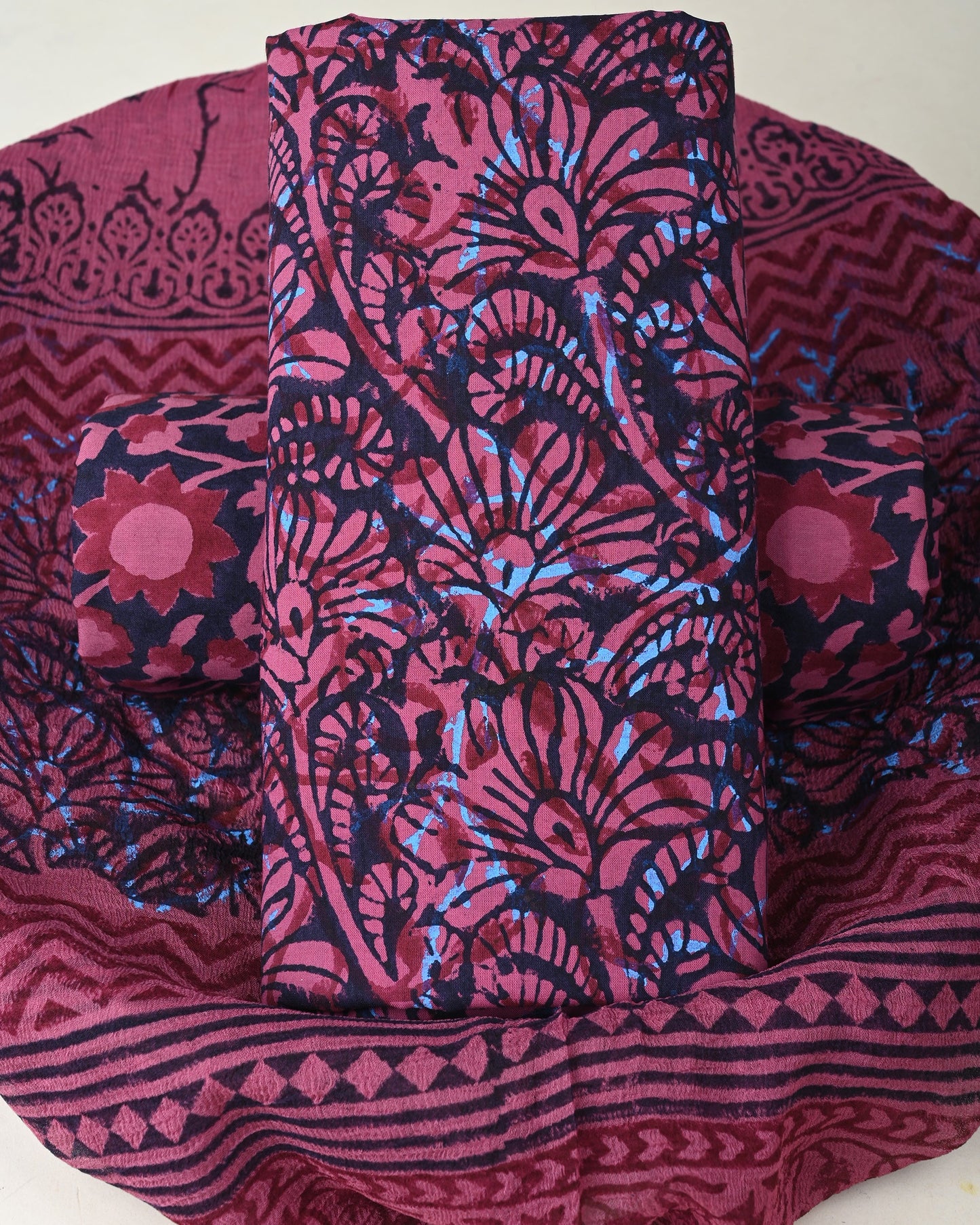 Cotton Suit with Chiffon Dupatta